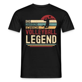 Mari Père Volleyball Légende Rétro Vintage - T-shirt homme - noir - Devant - AI Model Male 178 light (178cm)
