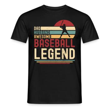 Papa Ehemann Baseball Legende retro vintage - Männer T-Shirt - Schwarz - Vorne - AI Model Male 178 light (178cm)