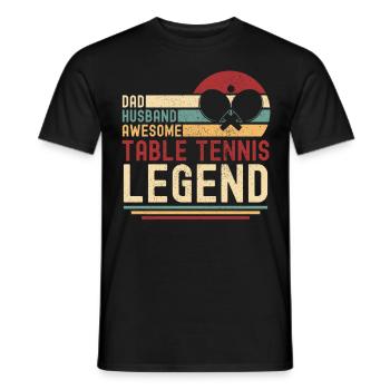 Ehemann Vater Tischtennis Legende Retro Vintage - Männer T-Shirt - Schwarz - Vorne - AI Model Male 178 light (178cm)