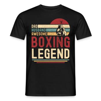 Papa Ehemann Boxen Legende retro vintage - Männer T-Shirt - Schwarz - Vorne - AI Model Male 178 light (178cm)