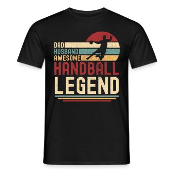 Ehemann Vater Handball Legende Retro Vintage - Männer T-Shirt - Schwarz - Vorne - AI Model Male 178 light (178cm)