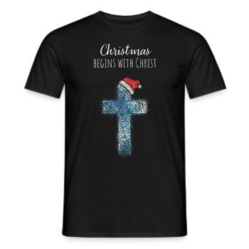 Christmas time Christian Jesus God Christ Church - Men's T-Shirt - black - Front - AI Model Male 178 light (178cm)