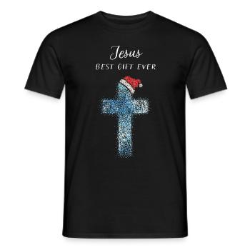 Jesus Nikolausmütze Weihnachtsmotiv Heiligabend - Männer T-Shirt - Schwarz - Vorne - AI Model Male 178 light (178cm)