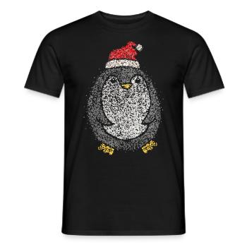 Pinguin Weihnachtsoutfit Nikolausmütze Ugly Xmas - Männer T-Shirt - Schwarz - Vorne - AI Model Male 178 light (178cm)