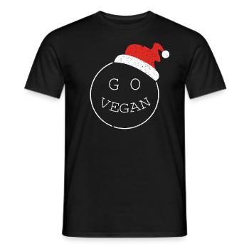 Go Vegan Veganer Veganismus Nikolausmütze Xmas - Männer T-Shirt - Schwarz - Vorne - AI Model Male 178 light (178cm)