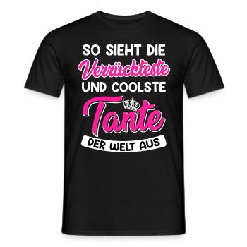 So sieht coolste Tante aus verrückte Tante - Männer T-Shirt - Schwarz - Vorne - AI Model Male 178 light (178cm)