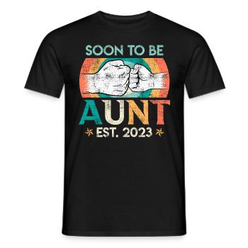 Ich werde Tante 2023 Bald Tante Beste Tante - Männer T-Shirt - Schwarz - Vorne - AI Model Male 178 light (178cm)