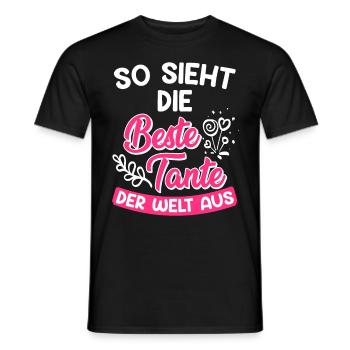 So sieht die Beste Tante der Welt aus Super Tante - Männer T-Shirt - Schwarz - Vorne - AI Model Male 178 light (178cm)