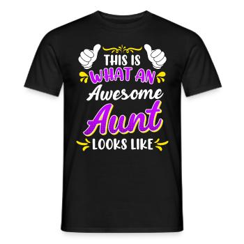 So sieht eine coole Tante aus Beste Tante - Männer T-Shirt - Schwarz - Vorne - AI Model Male 178 light (178cm)