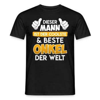Der coolste Onkel der Welt Onkel Spruch - Männer T-Shirt - Schwarz - Vorne - AI Model Male 178 light (178cm)