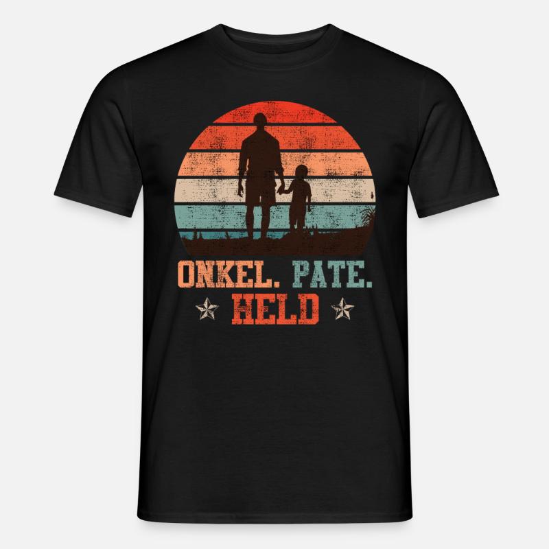 Onkel Pate Held Onkel Spruch - Männer T-Shirt - Schwarz