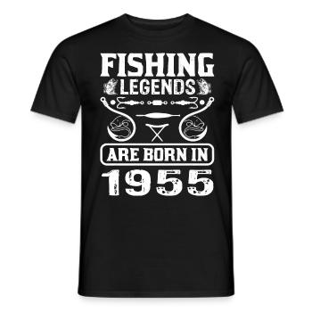 Les légendes de la pêche sont nées en 1955 - T-shirt homme - noir - Devant - AI Model Male 178 light (178cm)