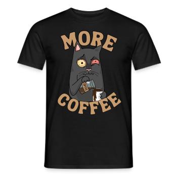 Kaffee Katze lustiger Spruch Müde Katze Kaffee - Männer T-Shirt - Schwarz - Vorne - AI Model Male 178 light (178cm)