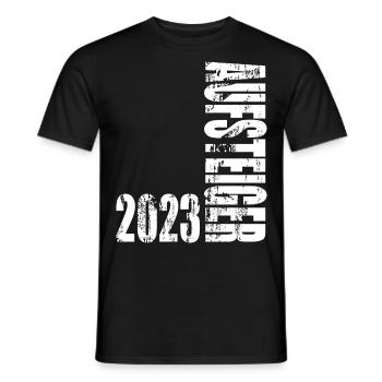 Aufsteiger 2023 Aufstiegstrikot 23 Liga Meister - Männer T-Shirt - Schwarz - Vorne - AI Model Male 178 light (178cm)