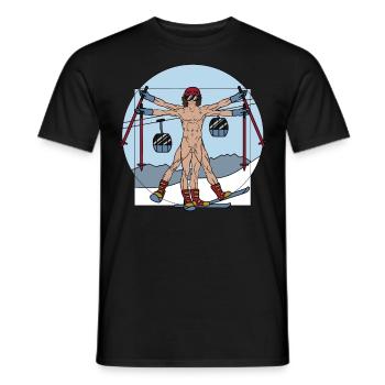 Alpin Sports d'hiver Ski Montagne Alpes Piste de - T-shirt homme - noir - Devant - AI Model Male 178 light (178cm)