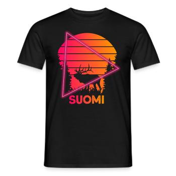 suomi Elch Finnland skandinavien Vaporwave - Männer T-Shirt - Schwarz - Vorne - AI Model Male 178 light (178cm)