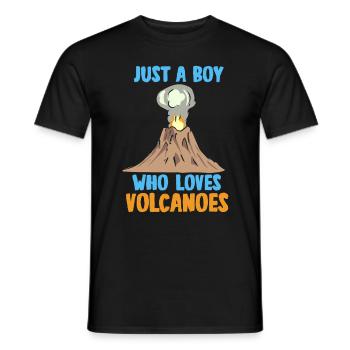 Boy who loves volcanoes Rockhounding geologist - Men's T-Shirt - black - Front - AI Model Male 178 light (178cm)
