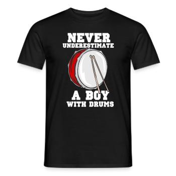 Never underestimate a boy with drums - Men's T-Shirt - black - Front - AI Model Male 178 light (178cm)