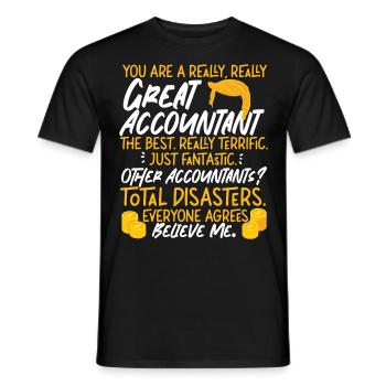 Comptable Comptable Comptable - T-shirt homme - noir - Devant - AI Model Male 178 light (178cm)