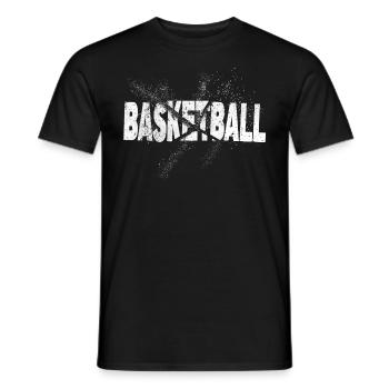 Basketball Basketball Font Grunge Splash - Men's T-Shirt - black - Front - AI Model Male 178 light (178cm)