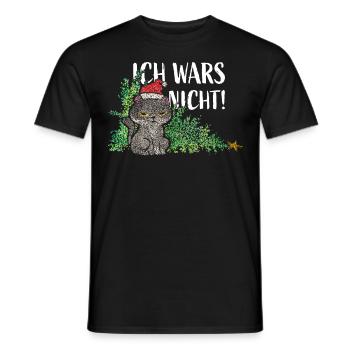 Katzen Christbaum Tannenbaum Anti Weihnachten - Männer T-Shirt - Schwarz - Vorne - AI Model Male 178 light (178cm)