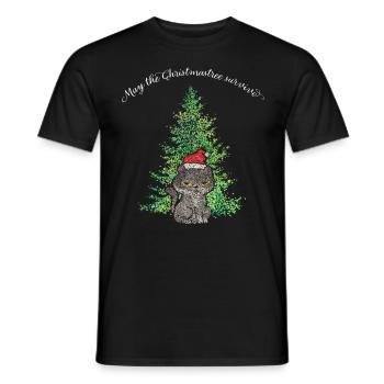 Christmas muffle Catmas Cat Anti Christmas tree - Men's T-Shirt - black - Front - AI Model Male 178 light (178cm)