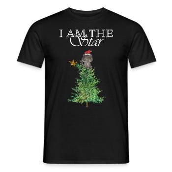 Chats Catmas Arbre de Noël Arbre de Noël Star - T-shirt homme - noir - Devant - AI Model Male 178 light (178cm)