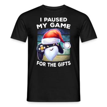 Chapeau de Noël Retro Gamer Gamer Cadeau Gaming - T-shirt homme - noir - Devant - AI Model Male 178 light (178cm)