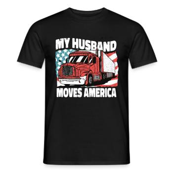 Profession - My Husband moves america - Men's T-Shirt - black - Front - AI Model Male 178 light (178cm)