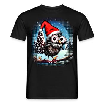 Chouette de Noël Hibou Hibou Cadeau de Noël - T-shirt homme - noir - Devant - AI Model Male 178 light (178cm)