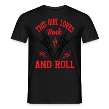 Rock and Roll Girl - Men's T-Shirt - black - Front - AI Model Male 178 light (178cm)