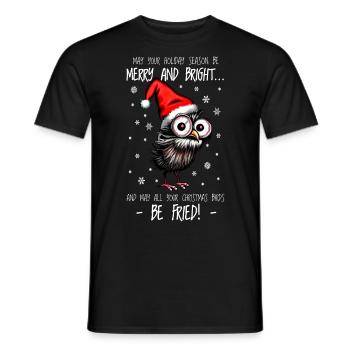 Oiseau de Noël Hibou de Noël Cadeau Hiboux de Noël - T-shirt homme - noir - Devant - AI Model Male 178 light (178cm)