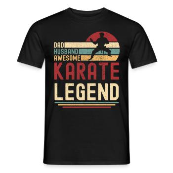 Papa Ehemann Karate Legende vintage retro - Männer T-Shirt - Schwarz - Vorne - AI Model Male 178 light (178cm)