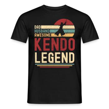 Papa Husband Kendo Legend vintage retro - Men's T-Shirt - black - Front - AI Model Male 178 light (178cm)