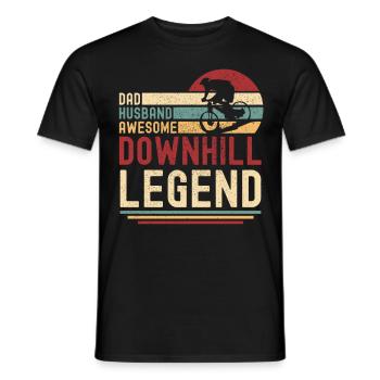 Papa Husband Downhill Mountain Bike Legend rétro - T-shirt homme - noir - Devant - AI Model Male 178 light (178cm)