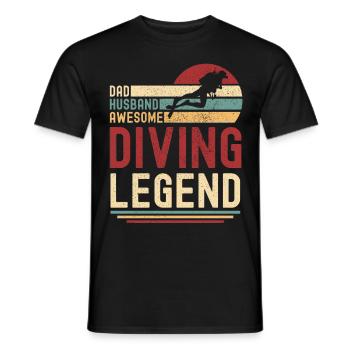 Mari Père Plongeur Légende Rétro Vintage - T-shirt homme - noir - Devant - AI Model Male 178 light (178cm)