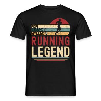 Running retro daddy running legend vintage - T-shirt homme - noir - Devant - AI Model Male 178 light (178cm)
