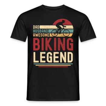 Papa Husband Biking Legend retro Mountain Bike - Men's T-Shirt - black - Front - AI Model Male 178 light (178cm)