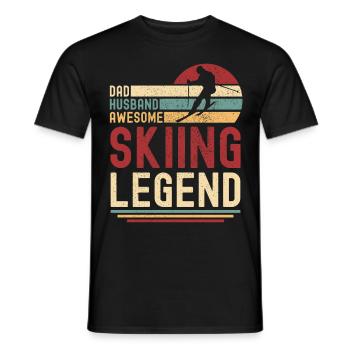 Mari Père Ski Legend Retro Vintage - T-shirt homme - noir - Devant - AI Model Male 178 light (178cm)