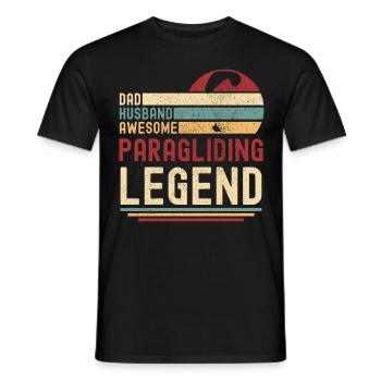 Papa Husband Parapente Légende Parapente rétro - T-shirt homme - noir - Devant - AI Model Male 178 light (178cm)