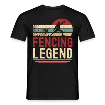 Papa Ehemann Fechten Legende vintage retro - Männer T-Shirt - Schwarz - Vorne - AI Model Male 178 light (178cm)