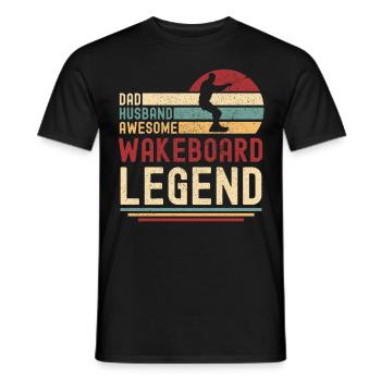 Papa Ehemann Wakeboard Legende vintage retro - Männer T-Shirt - Schwarz - Vorne - AI Model Male 178 light (178cm)