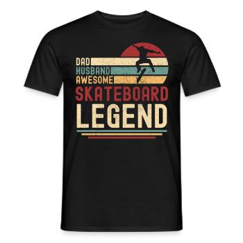 Ehemann Vater Skateboard Legende Retro Skating - Männer T-Shirt - Schwarz - Vorne - AI Model Male 178 light (178cm)