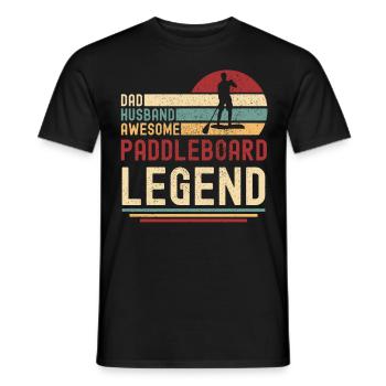 Papa Ehemann Paddleboard Legende vintage retro - Männer T-Shirt - Schwarz - Vorne - AI Model Male 178 light (178cm)
