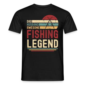 Mari Père Papa Légendaire Angler Angel Légende - T-shirt homme - noir - Devant - AI Model Male 178 light (178cm)