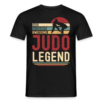 Papa Ehemann Judo Legende vintage retro - Männer T-Shirt - Schwarz - Vorne - AI Model Male 178 light (178cm)