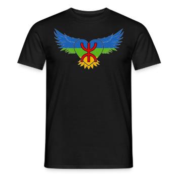 Aigle Amazigh Drapeau Imazighen Berbère Rif Kabyle - T-shirt homme - noir - Devant - AI Model Male 178 light (178cm)