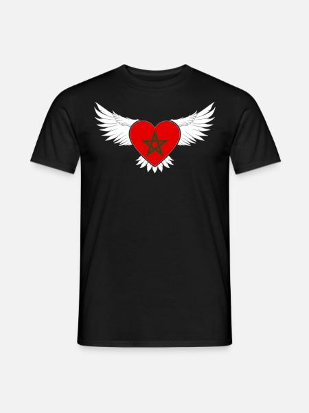 Aigle Marocain Drapeau du Royaume du Maroc - T-shirt homme - noir