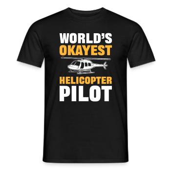 Worlds Okayest Helicopter Pilot - Männer T-Shirt - Schwarz - Vorne - AI Model Male 178 light (178cm)