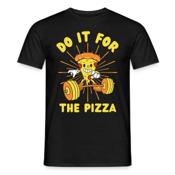 Pizza musculation Fitness Pizza kawaii - T-shirt homme - noir - Devant - AI Model Male 178 light (178cm)